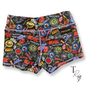 Peachy Athletic NWT Serenity Groupie Booty Shorts Band Logo Print Size Medium